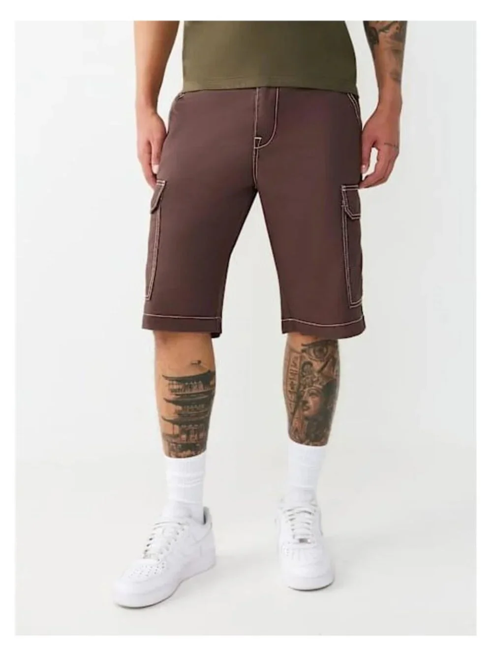 Mens True Religion Utility Cargo Shorts Bracken Brown NWT Size: 36